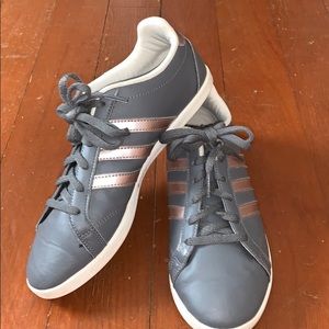 grey adidas sneakers !!